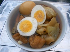 ต้มเค็มไข่ใส่ผักกาดดองหวาน